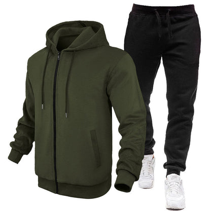 Survêtement de sport pour homme, veste intérieure en polaire, pantalon de jogging