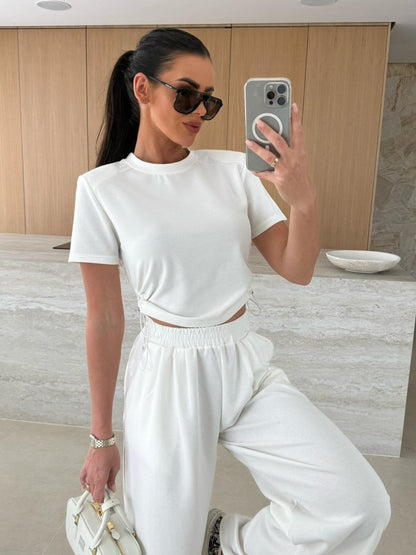 Ensemble de sport femme Top court et pantalon de jogging confortable