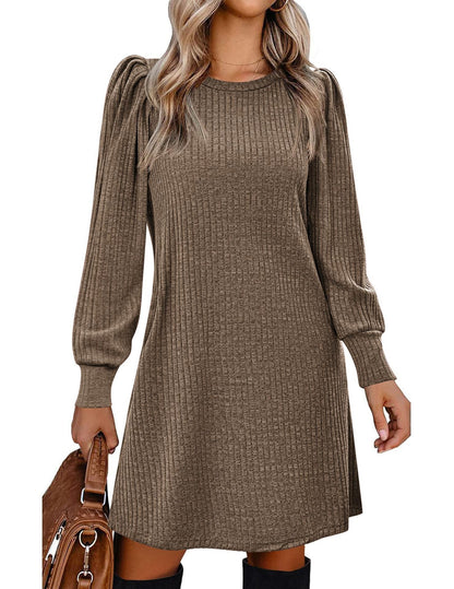 Robe pull femme détails à volants poches latérales