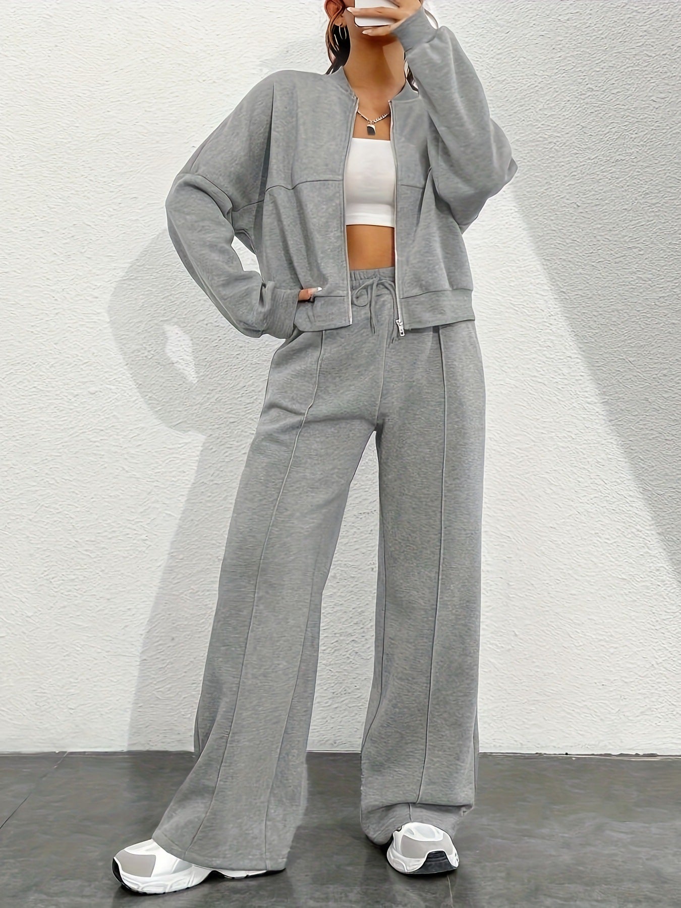 Survêtement molletonné pour femme Coupe confortable Avec poches