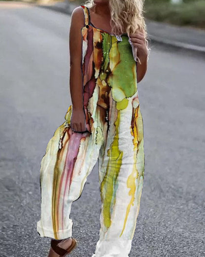 Combinaison femme motif floral élégante vêtement d'été