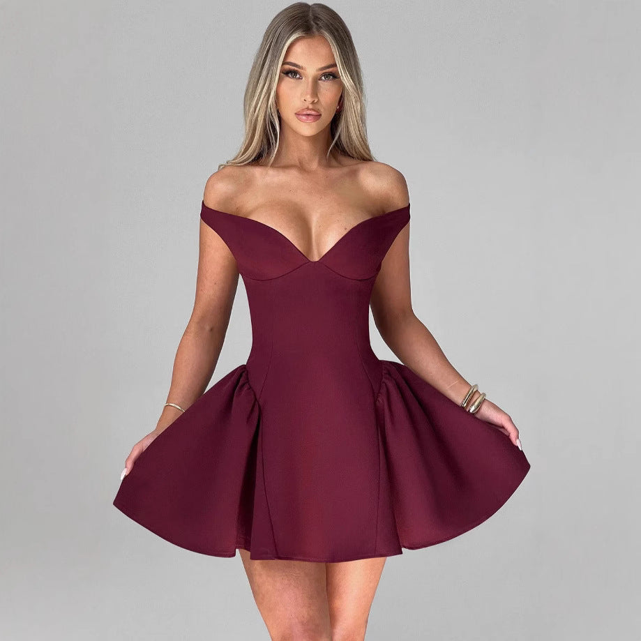 Élégante robe de cocktail pour femme bustier raffinée