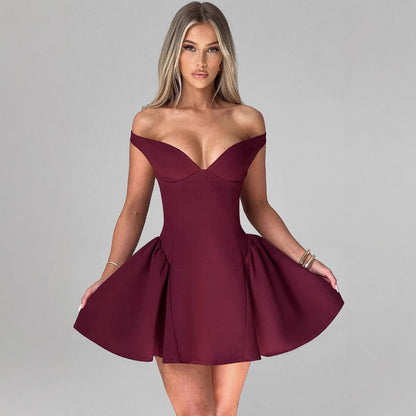 Élégante robe de cocktail pour femme bustier raffinée