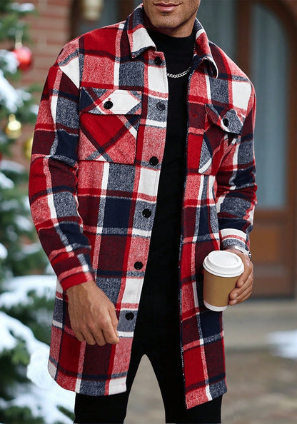 Veste en flanelle à carreaux coupe moderne pour homme