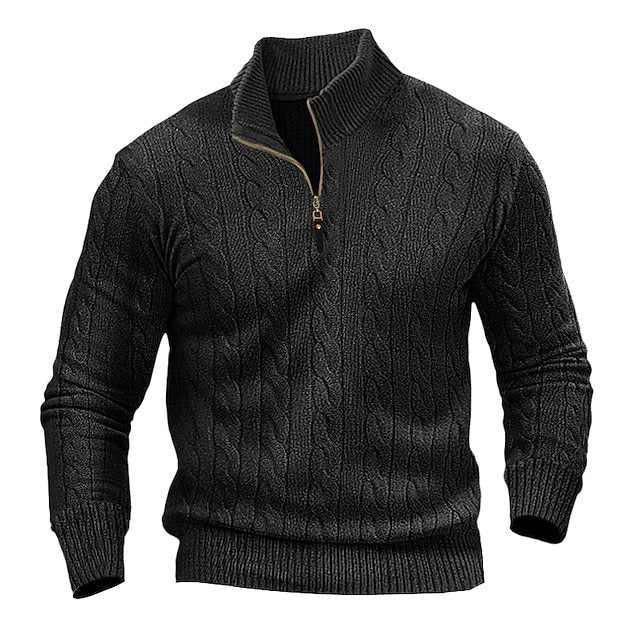 Pull-over homme torsadé, col ouvert, moderne