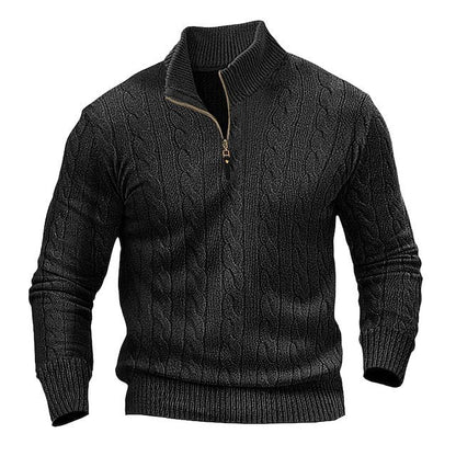 Pull-over homme torsadé, col ouvert, moderne
