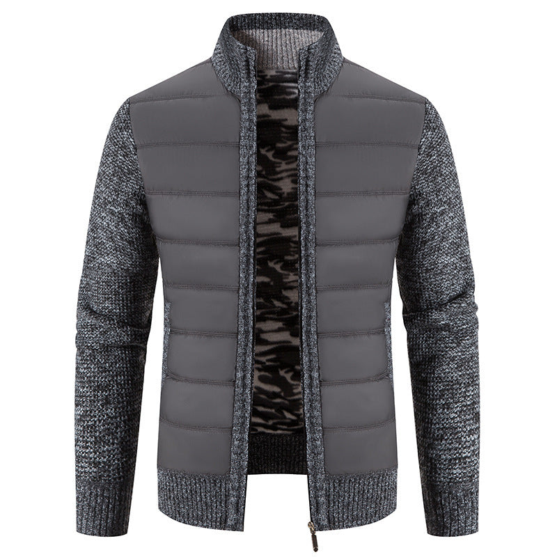 Doudoune matelassée pour homme, motif tricot moderne