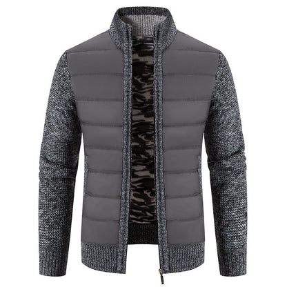 Doudoune matelassée pour homme, motif tricot moderne