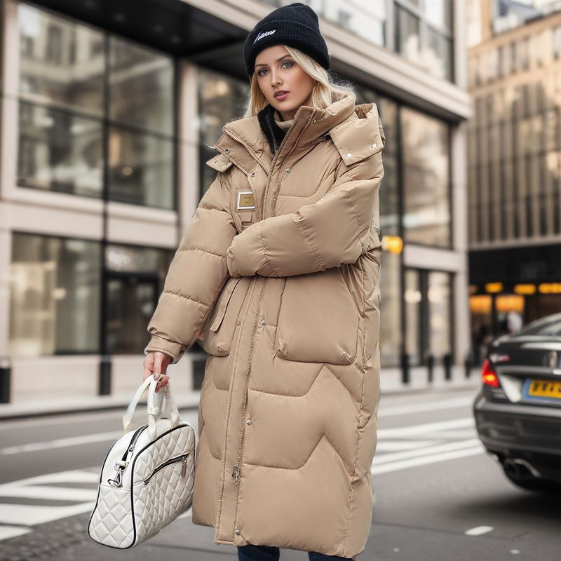 Manteau d'hiver femme moderne capuche amovible