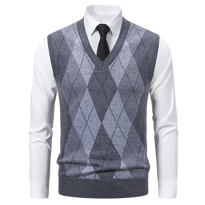 Pull Homme Col V Losanges Classiques