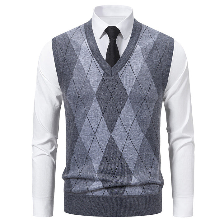 Pull Homme Col V Losanges Classiques