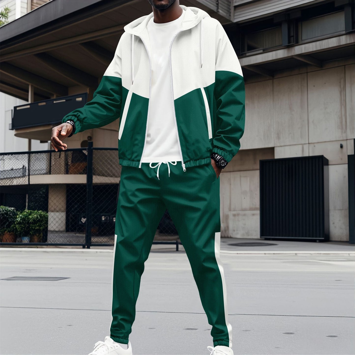 Survêtement de sport moderne pour homme, respirant, blocs de couleur