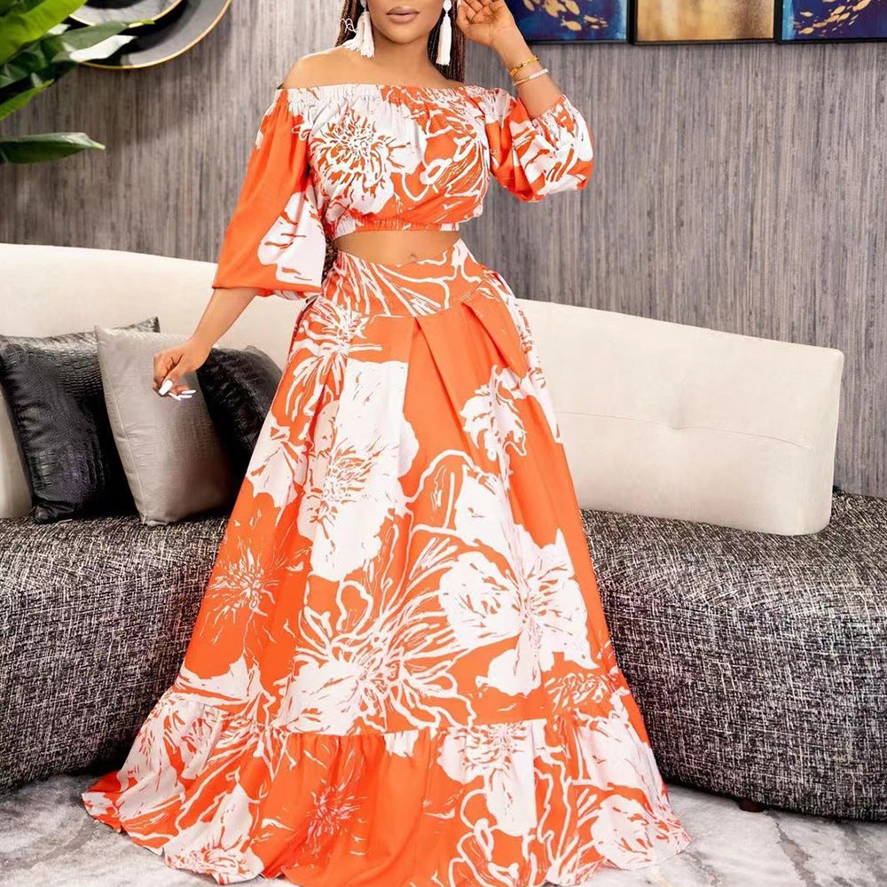 Robe longue femme manches tombantes jupe ample robe d'été