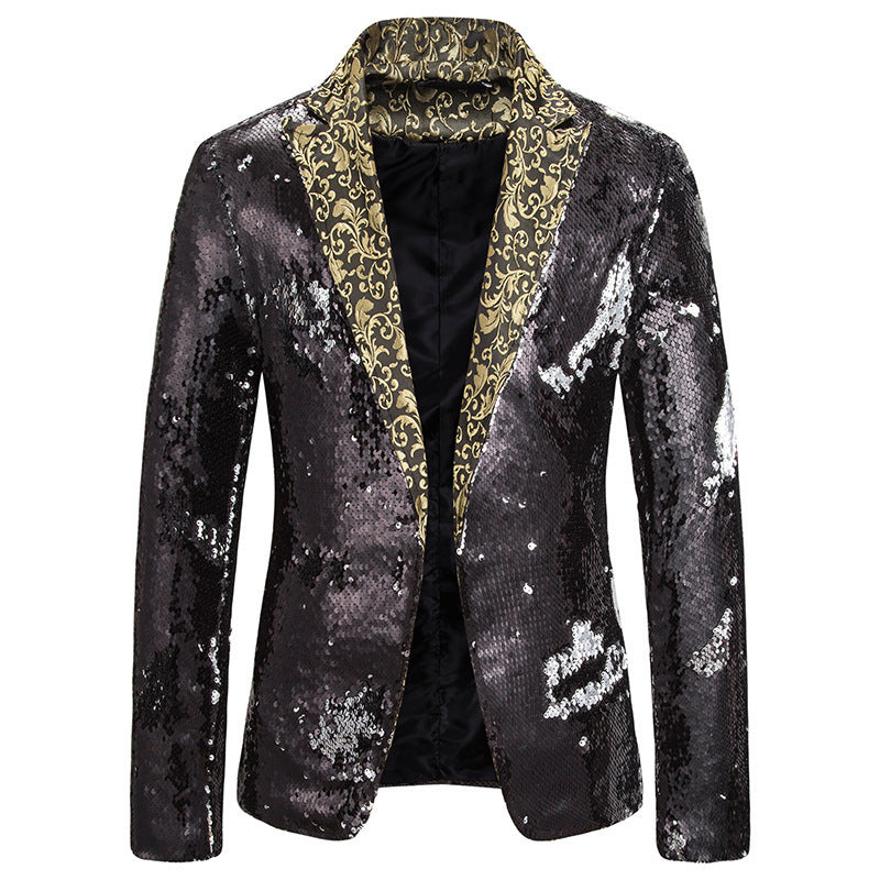 Blazer glamour pour homme à effet pailleté