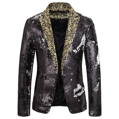 Blazer glamour pour homme à effet pailleté