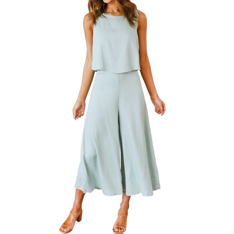 Combinaison élégante fluide jambe large pour femme