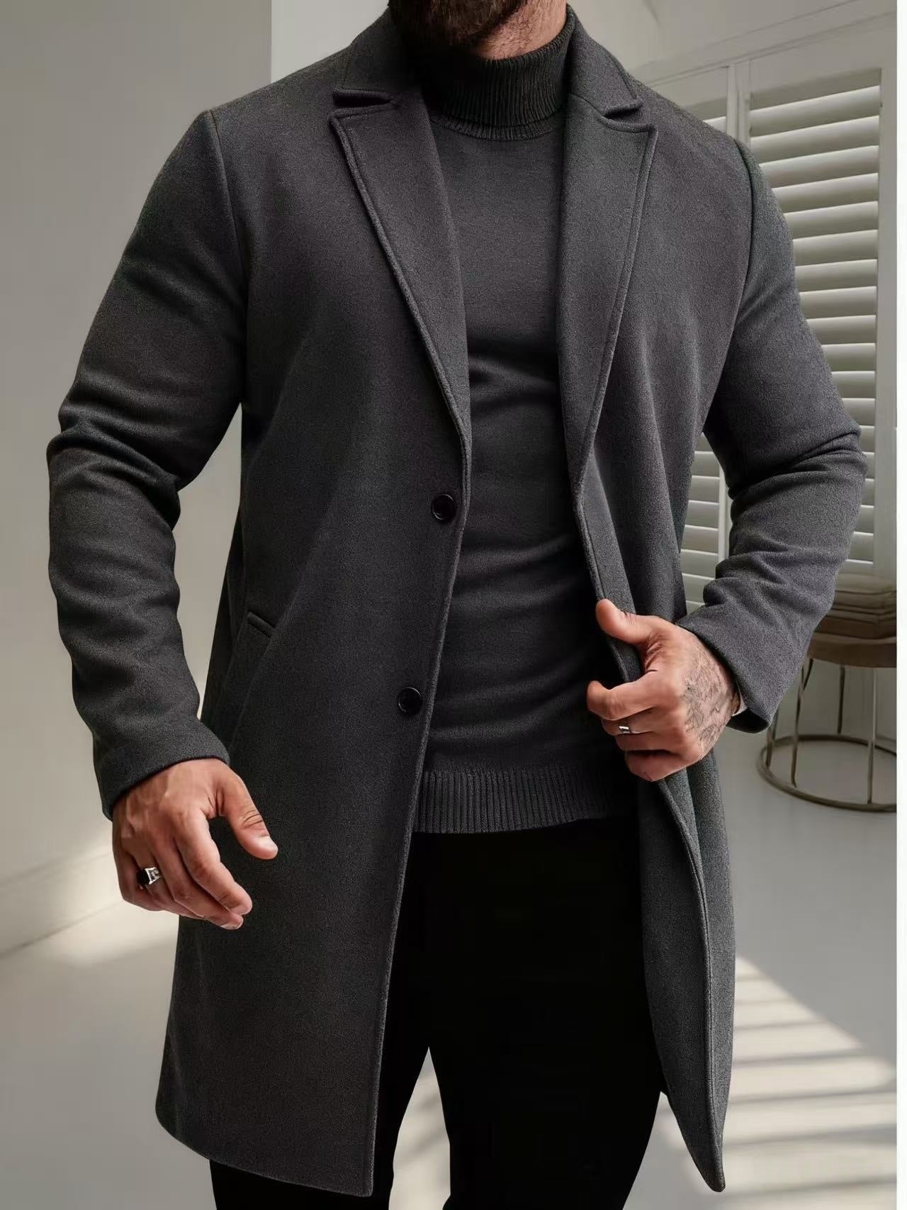 Manteau en laine pour homme élégant et stylé hiver