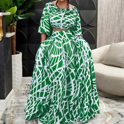 Robe longue femme manches tombantes jupe ample robe d'été