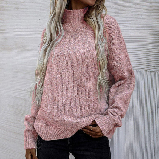 Damen Rollkragenpullover Einfarbig Herbst - IdealeKleiden