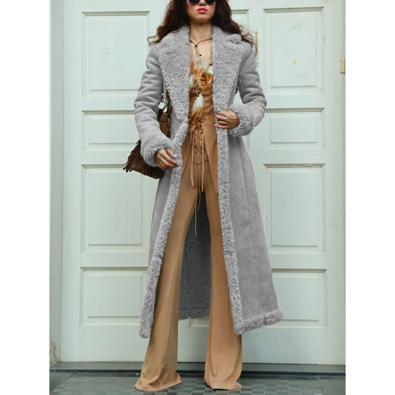 Manteau en fausse fourrure de luxe pour femme Hiver