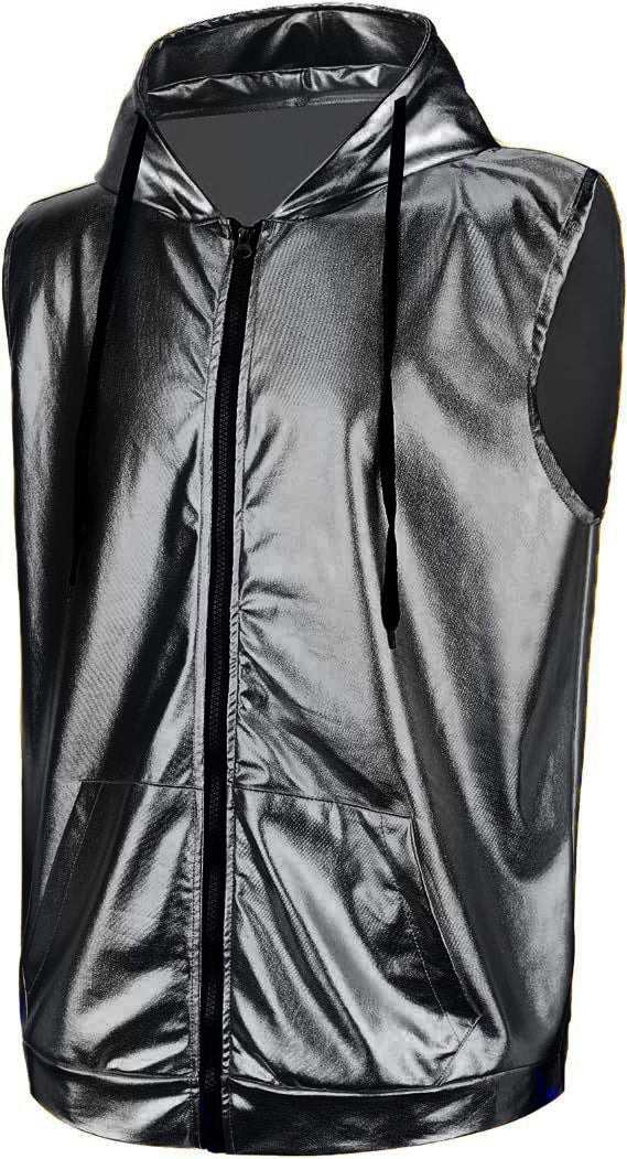 Veste à capuche homme Matière brillante Pratique