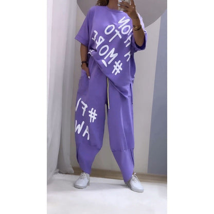 Ensemble de sport pour femme avec T-shirt oversize et jogging confortable