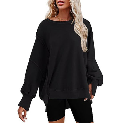 Pull Oversize Femme Confortable Décontracté Manches Larges