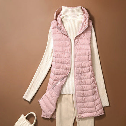 Gilet matelassé élégant avec capuche et coupe confortable