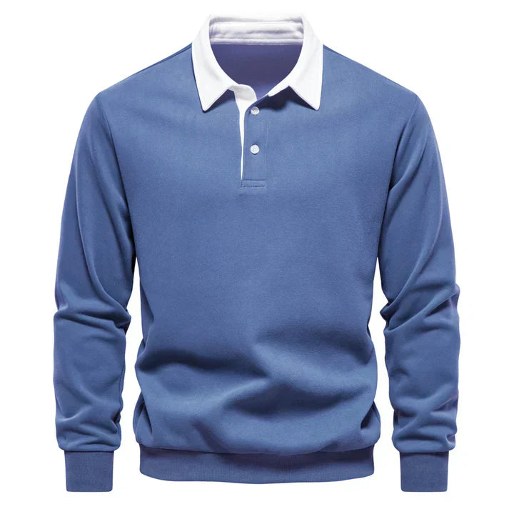 Polo homme manches longues classique élégant