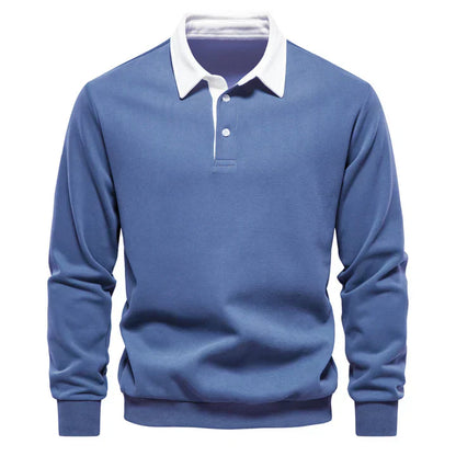 Polo homme manches longues classique élégant