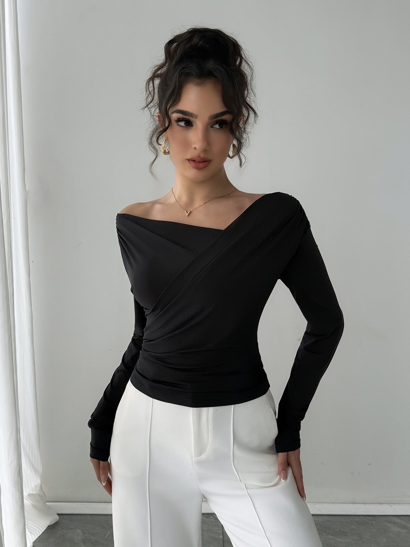 Haut Cache-cœur Élégant pour Femme