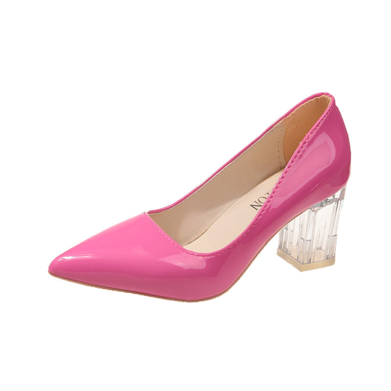 Escarpins à talons hauts avec talon transparent et bout pointu pour femmes