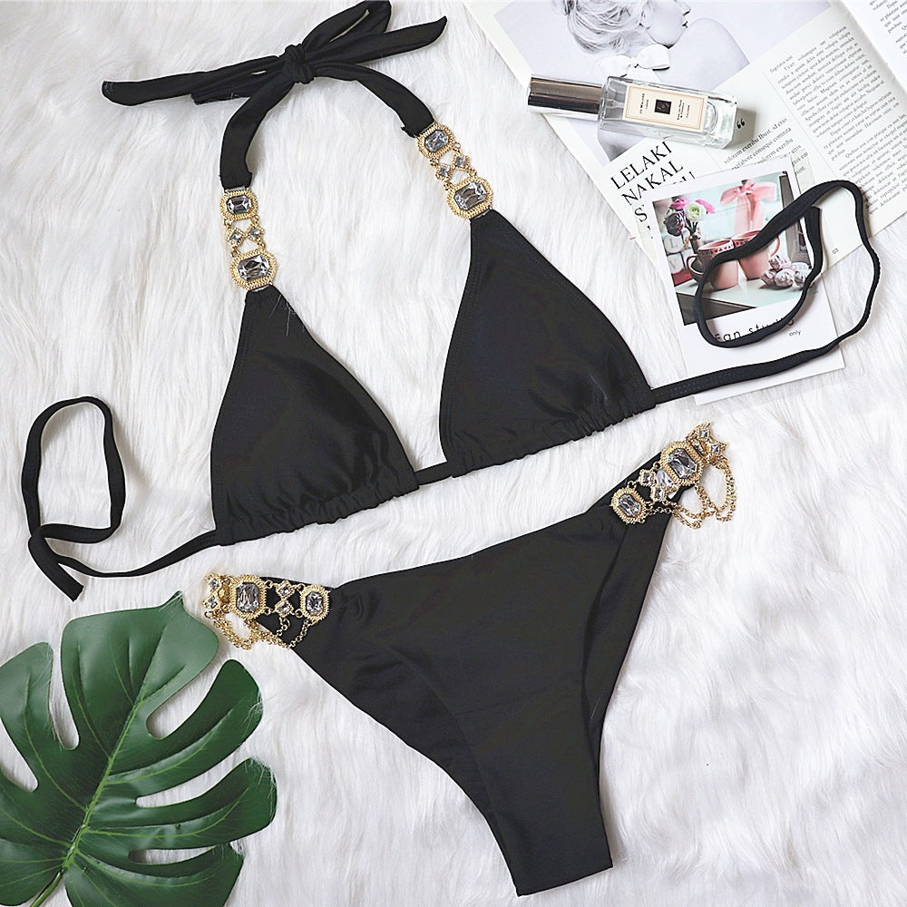 Maillot de bain scintillant effet diamant pour femme