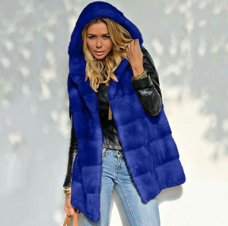 Veste polaire à capuche pour femme, chaude et confortable