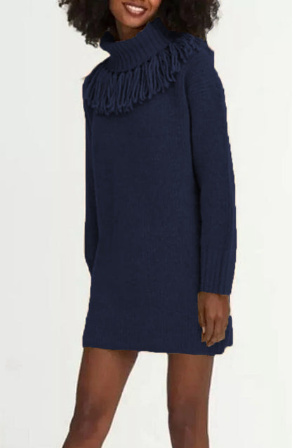 Robe pull élégante à col roulé pour femme