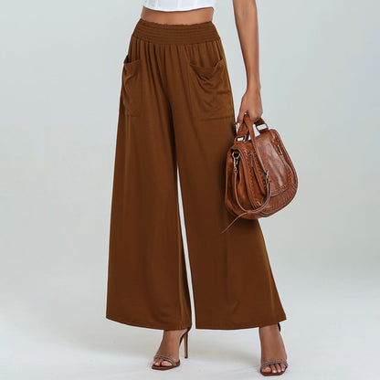 Pantalon Palazzo Femme Ample Confortable Élastique