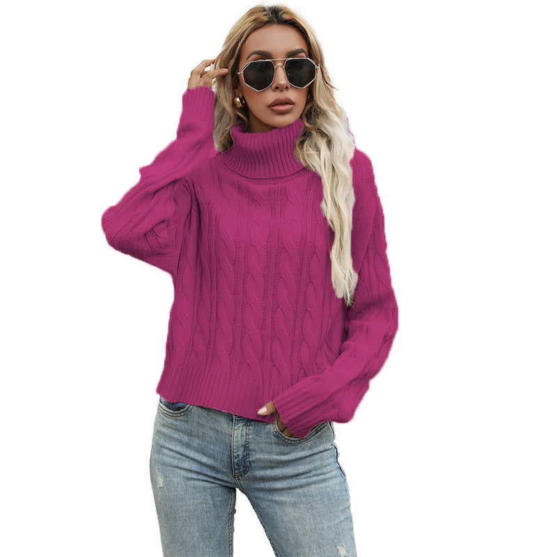 Pull-over femme grosse maille torsadée élégante