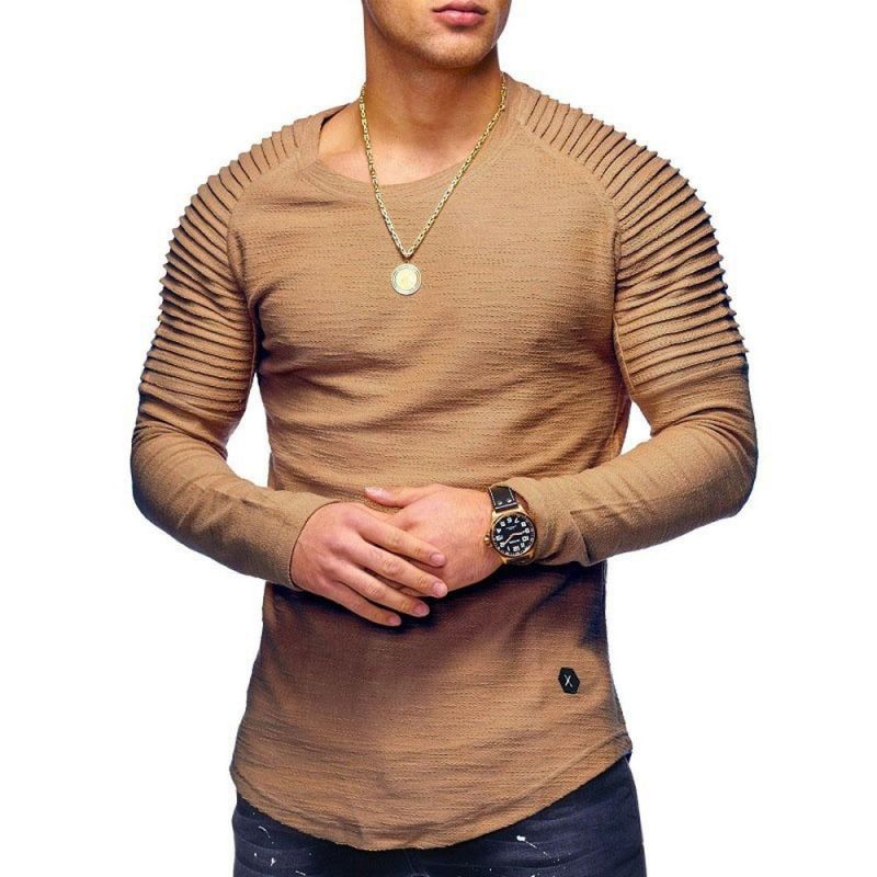 T-shirt homme manches longues Design structuré Élégant