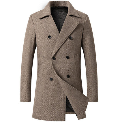 Manteau homme croisé élégant motif chevrons