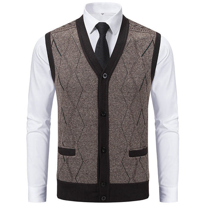 Gilet en tricot pour homme moderne et raffiné avec poches