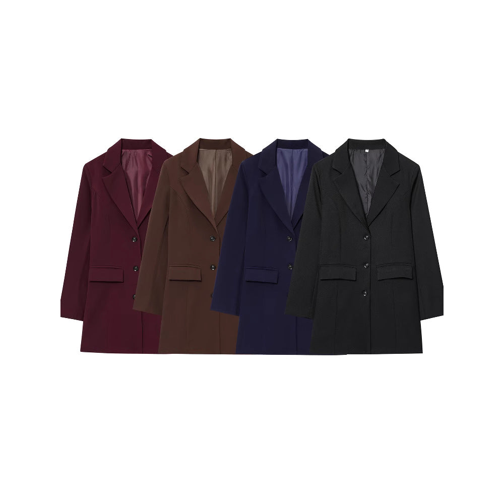 Damen Blazer Elegant Tailliert Slim Fit - IdealeKleiden
