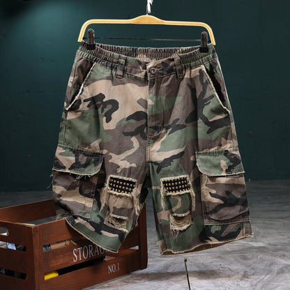 Herren Cargoshorts Camo Muster Robust - IdealeKleiden