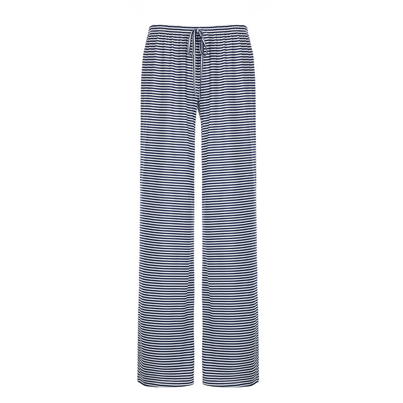 Pantalon d'été femme rayé élastique confortable