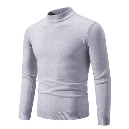 Pull-over Homme Maille Fine Col Montant Élégant