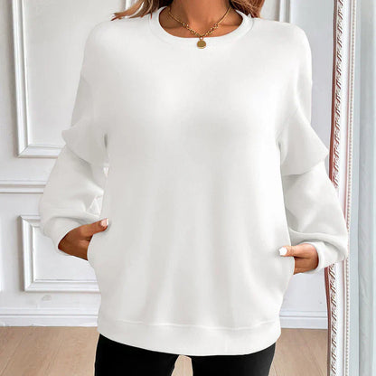 Nora - Bequemes Sweatshirt Mit Vordertaschen - IdealeKleiden