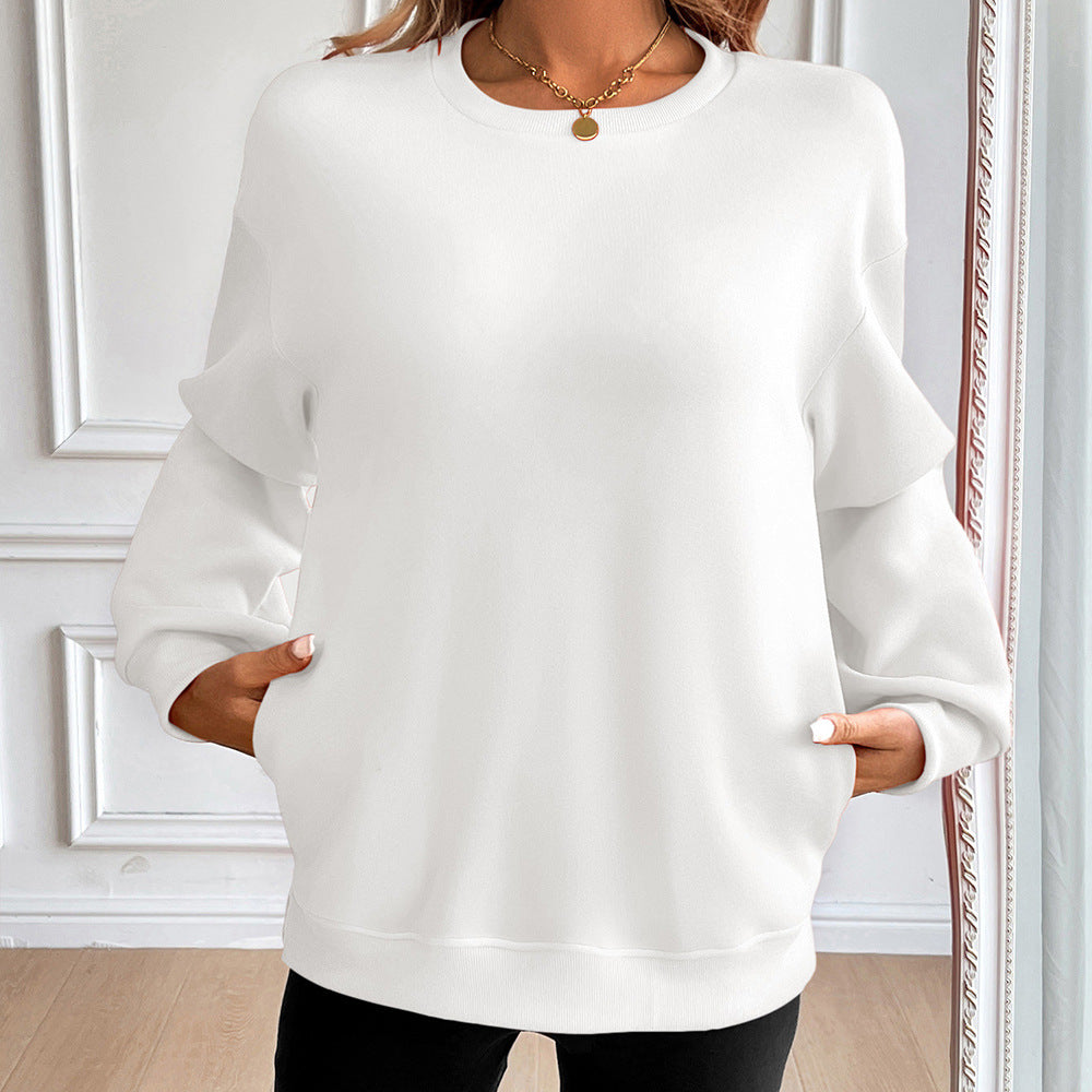 Bequemer Sweater Rundhals Lange Ärmel Weich - IdealeKleiden
