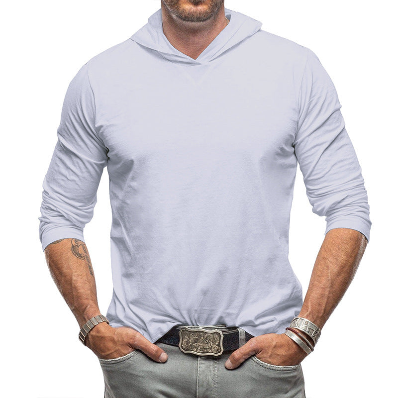 Sweat-shirt à capuche coupe slim manches longues style léger
