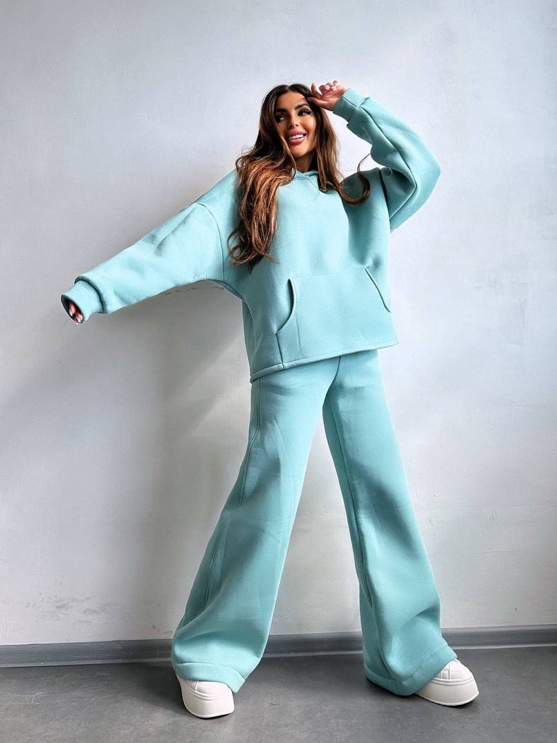 Ensemble Sweat à capuche oversize et jogging large femme