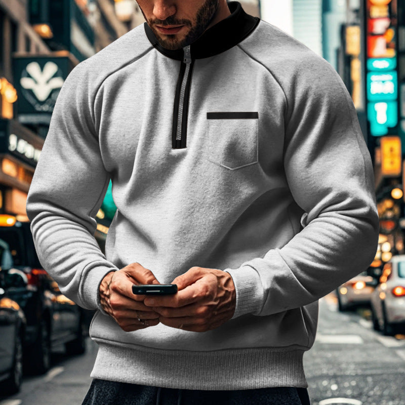 Pull de sport homme zippé court pratique