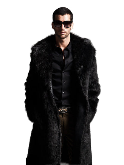 Manteau Homme Peau d'agneau Élégant Garniture en fourrure volumineuse